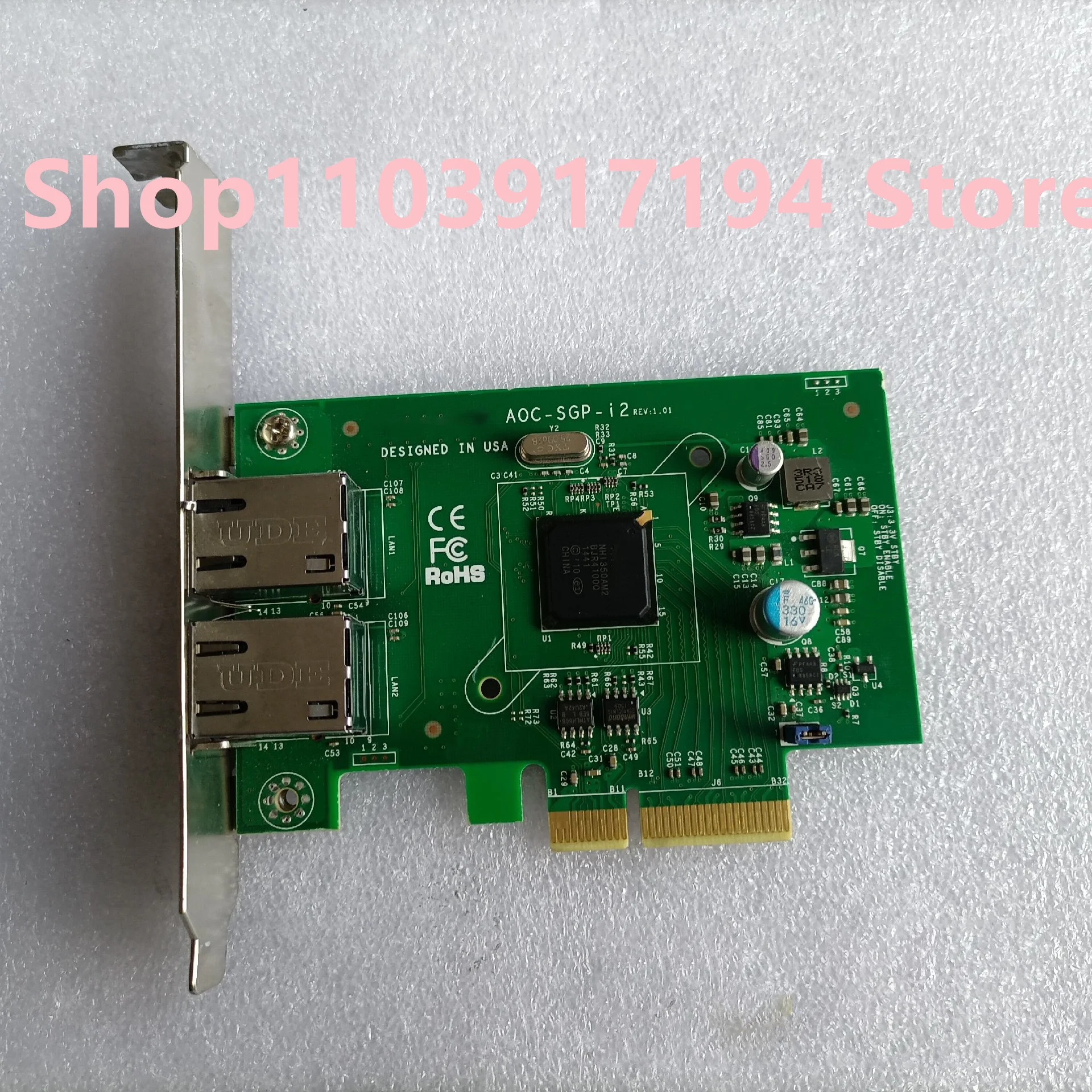 슈퍼 AOC-SGP-i2 I350-T2 칩 PCI-E 듀얼 포트 기가비트 이더넷 카드