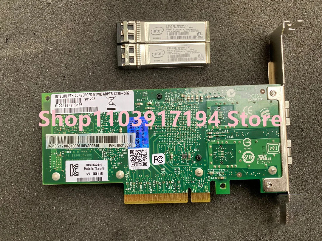 화웨이호환 ETH 컨버지드 NTWK ADPTR X520-SR2 X520-DA2/SR2 E10G42BFSR 듀얼 포트 10G 광 네트워크 카드