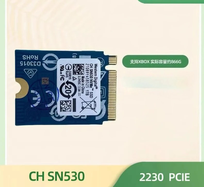 WD CH SN530 2230 866G M.2 솔리드 스테이트 드라이브 XBOX 지원