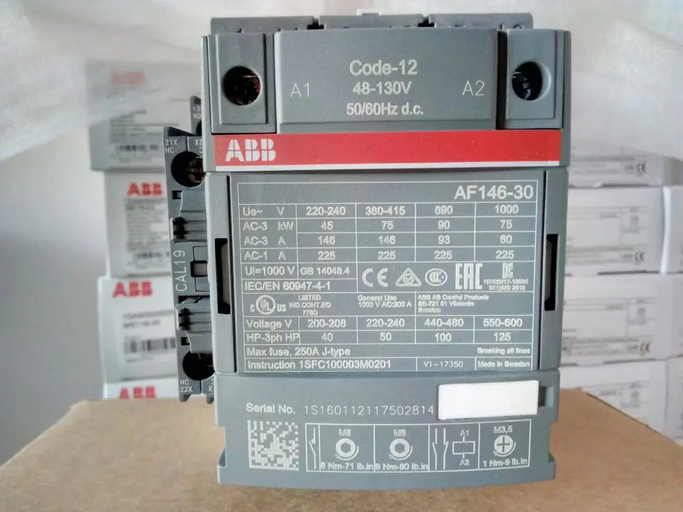 오리지널 ABB AC DC 접촉기 AF116-30-11-12 48-130V50 60HZ-DC 신