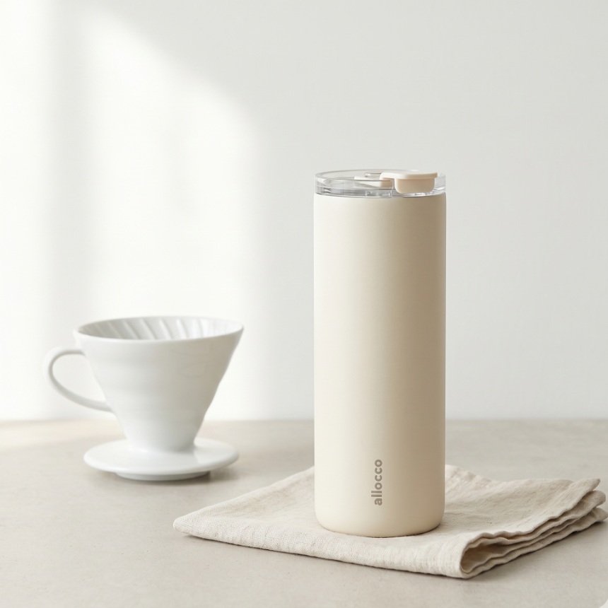 도자기 텀블러 차량용 텀블러 세라믹 텀블러 빨대 텀블러 알로꼬 600ml