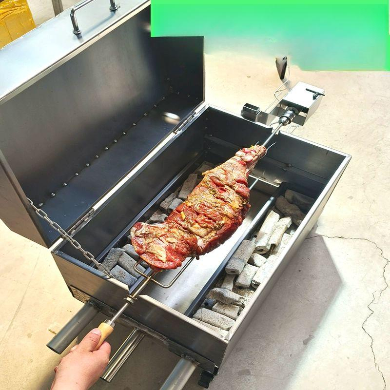 회전식 바베큐그릴 바비큐 야외 통구이 숯불 꼬치구이기 스테인레스 양꼬치기계 - 상세 이미지 2