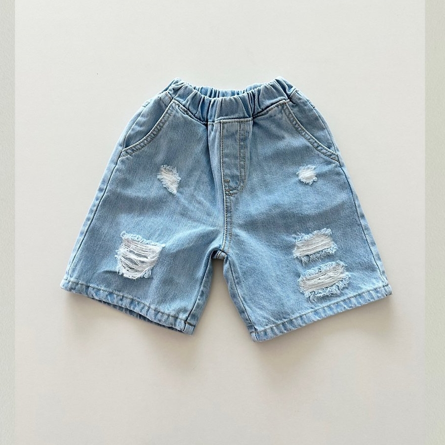 아기 구제 데님 반바지 유아 허리밴딩 청반바지 남아 여아 키즈 여름 팬츠 오도도 - 상세 이미지 2