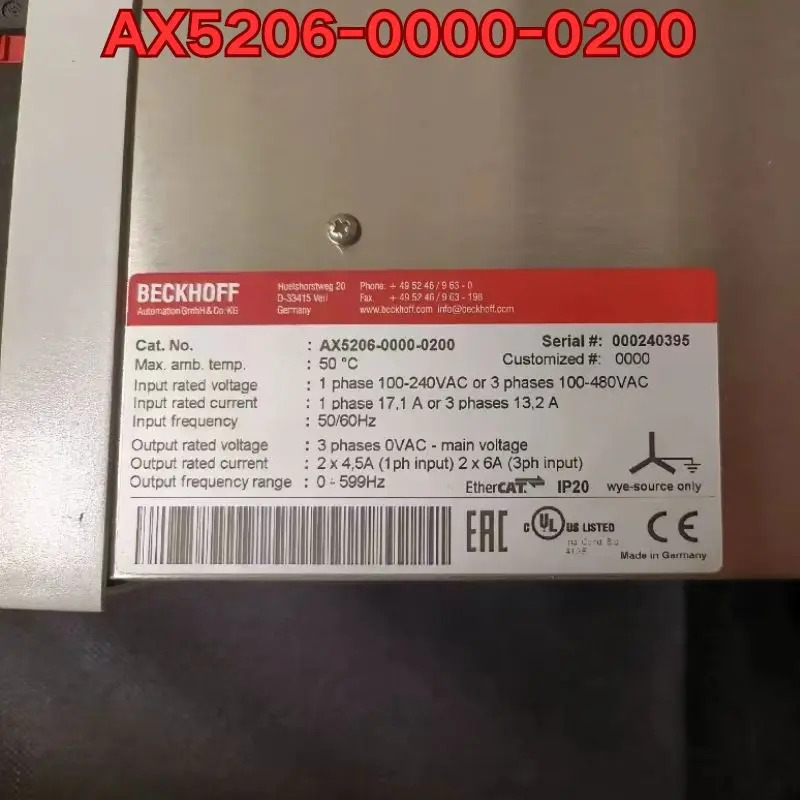 리퍼 AX5206-0000-0200 서보 드라이브작동 상태