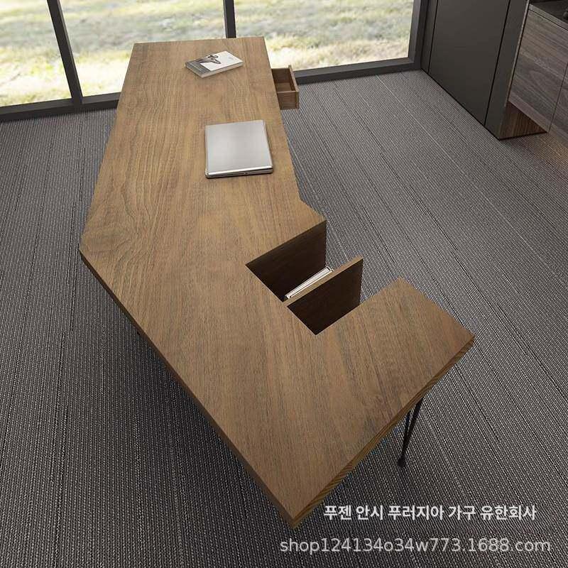 CEO중역 사무실 고급데스크 대형 우드 컴퓨터책상 원장실 사장님 테이블 - 상세 이미지 3