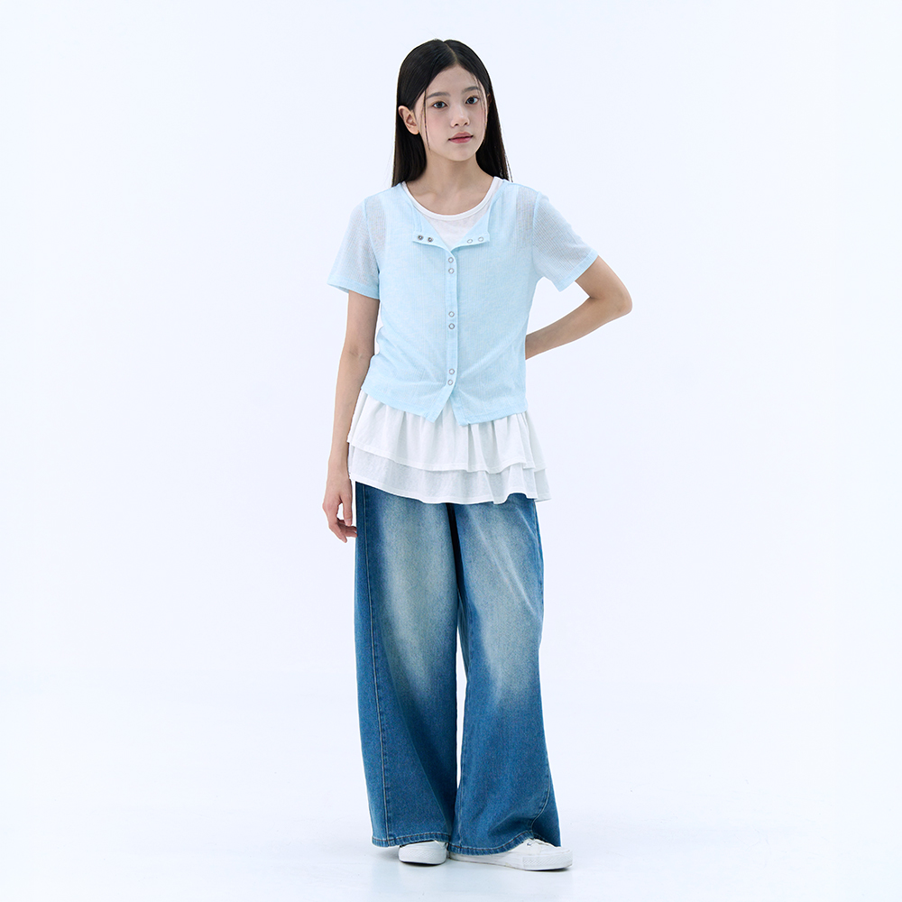 [N배송] 더데이걸 캉캉 나시 레이어드 가디건 TGRA26401 - 상품 이미지
