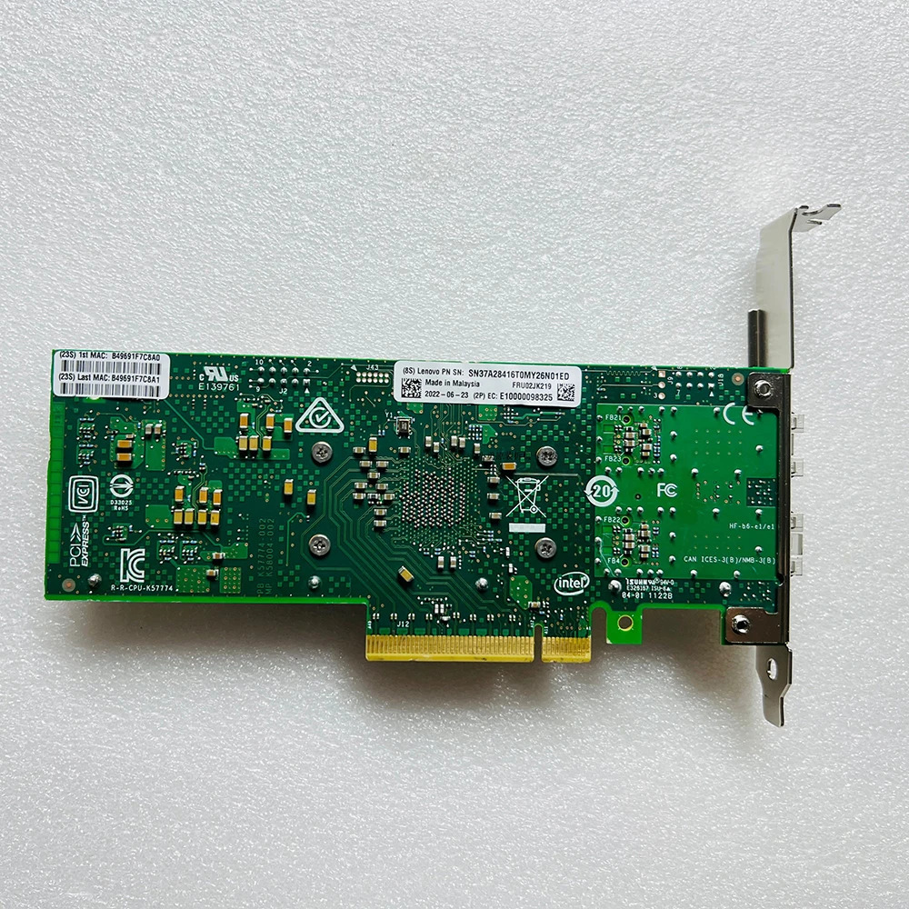 IBM 02JK219RDMA를 지원하는 intel호환 E810-XVDA2 25G 듀얼 포트 10G 광섬유 네트워크 카드용