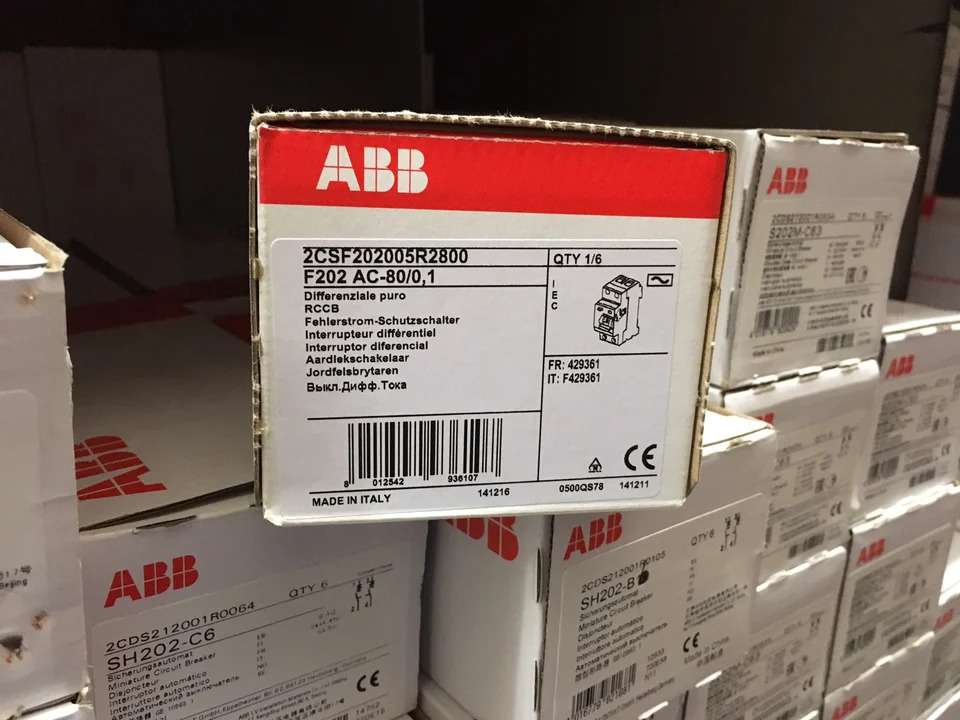 오리지널 ABB 전자기 누출 보호대 F202 AC-80/0.1 이탈리아