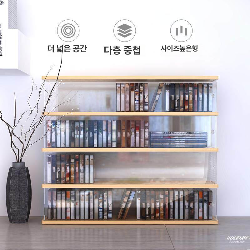 투명 수납함 dvd꽂이 선반 앨범 엘피 진열 거치대 디스크 판 케이스 정리대 - 상세 이미지 2