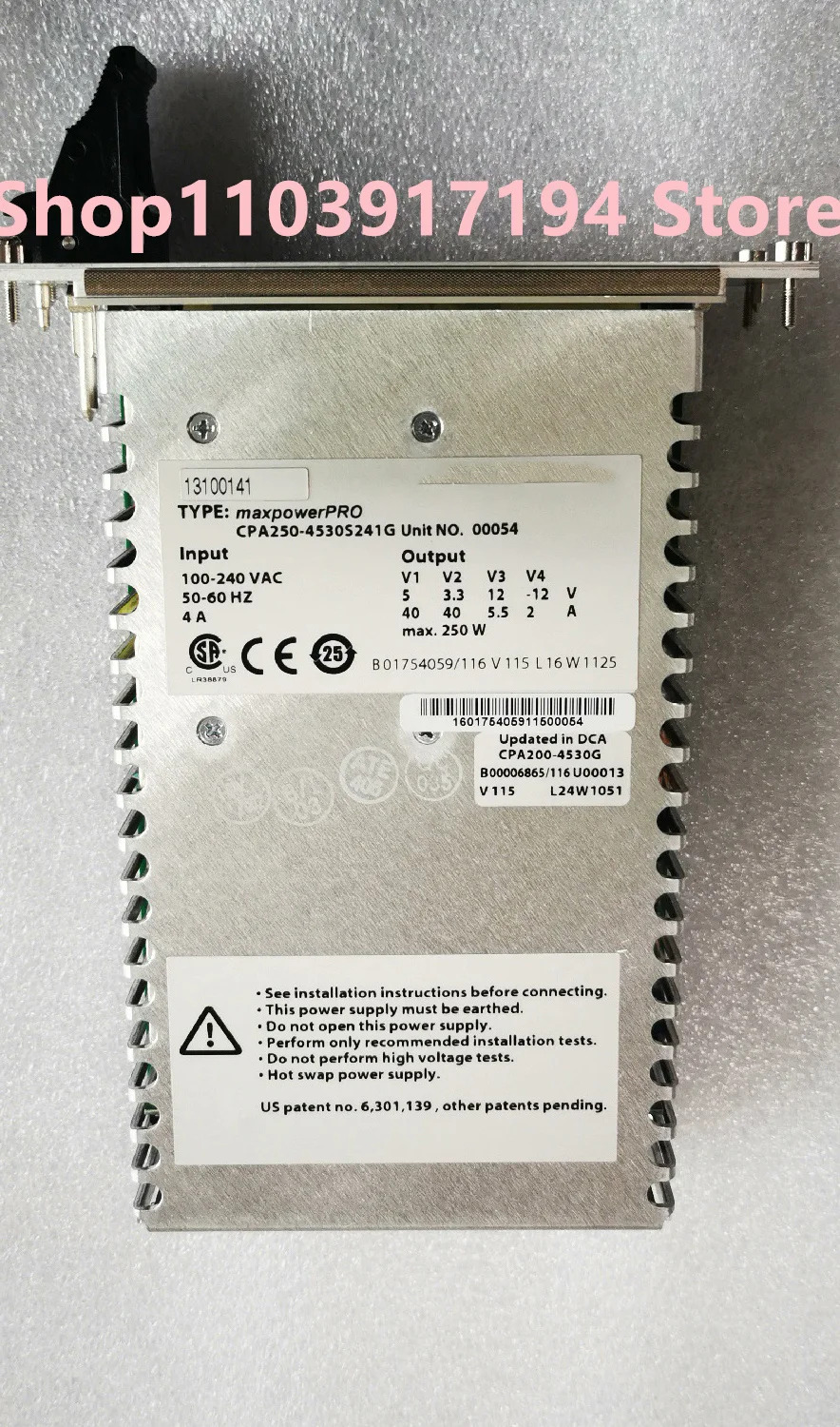 Schroff CPCI 전원공급장치 maxpowerPRO CPA250-4530S241G 250W