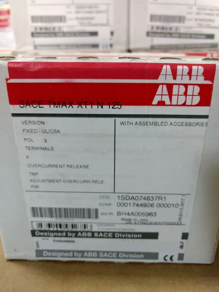 오리지널 ABB 몰드 케이스 회로차단기 XT1N125x 32-450 FF 3P 신