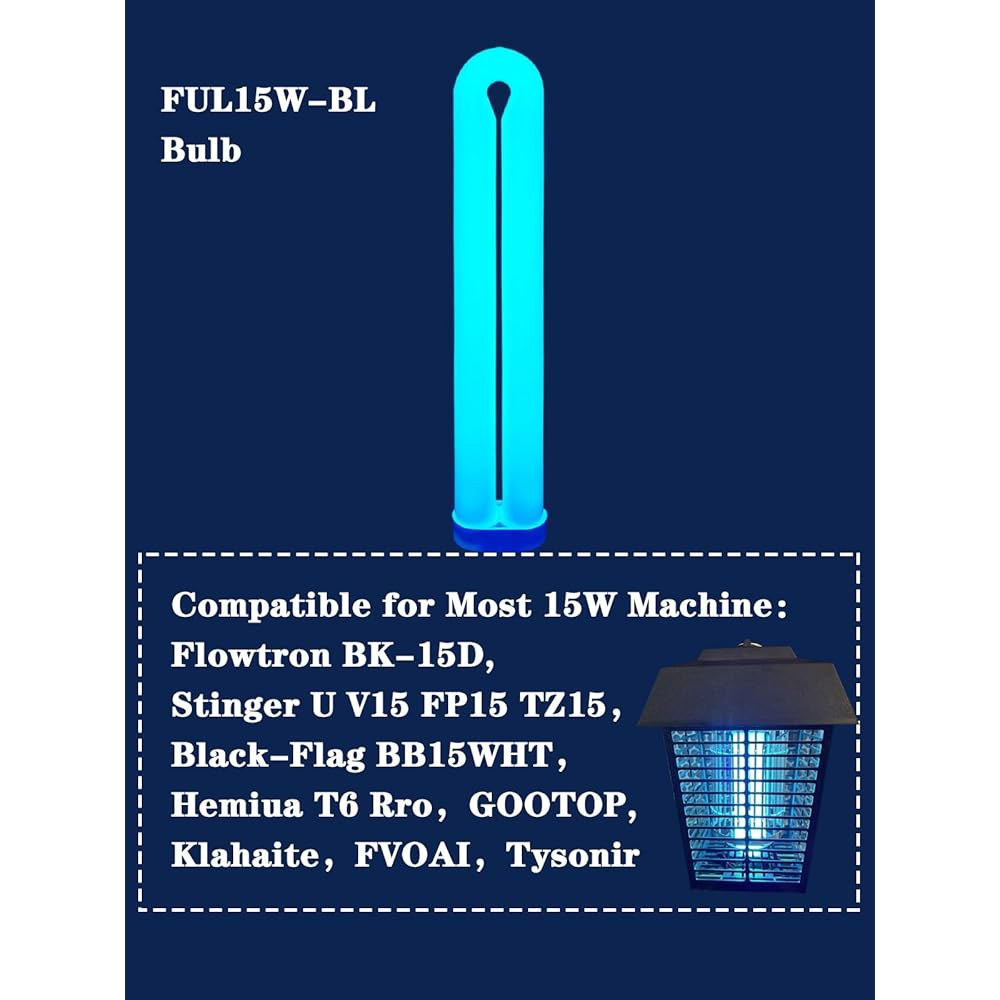 15W BF35 교체용 블랙 전구, 플로우트론 BK-15D, BF-35C, 스팅어 U /V15, FP15, TZ15, BB-15WHT, 모양 트윈 튜브 T6 T8 T9 FUL15W - 상세 이미지 3