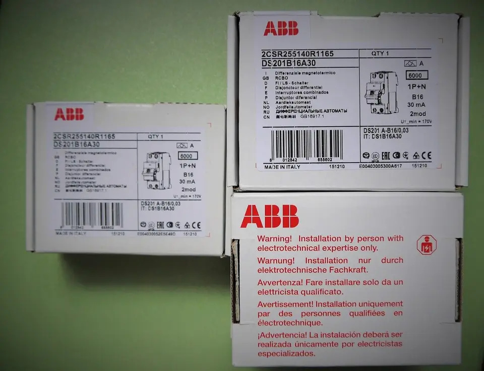 ABB 잔류 전류 작동 회로차단기 DS201B16A30 DS201C16A30 신