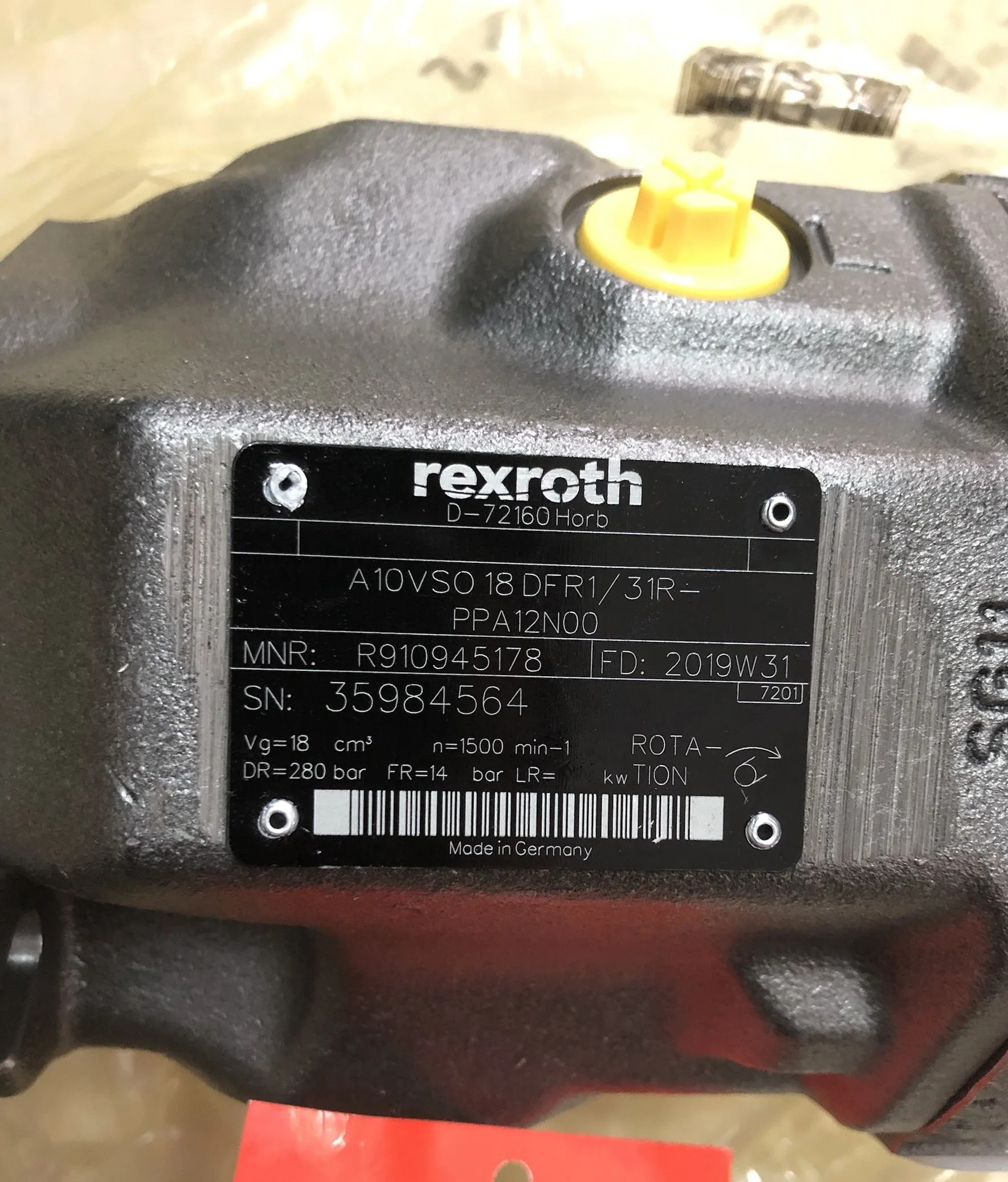 Rexroth 펌프 MNRR910945178 A10VSO18DFR1/31R-PPA12N00 유압 A10VS018DFR1/31R-PPA12N00