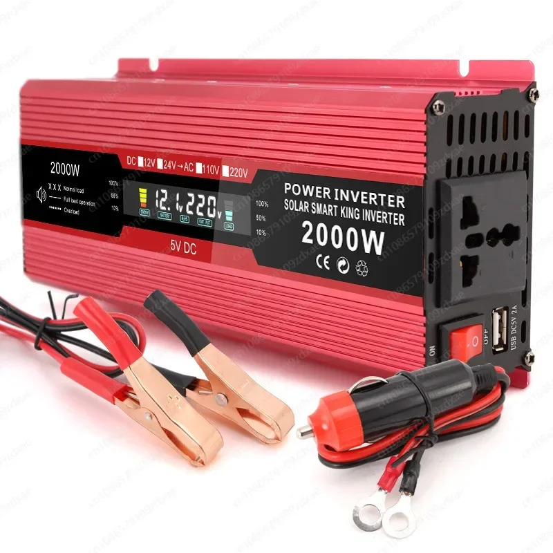 차량인버터 LCD 디스플레이 컨버터 미국 표준 12V 110V 220V 2000W