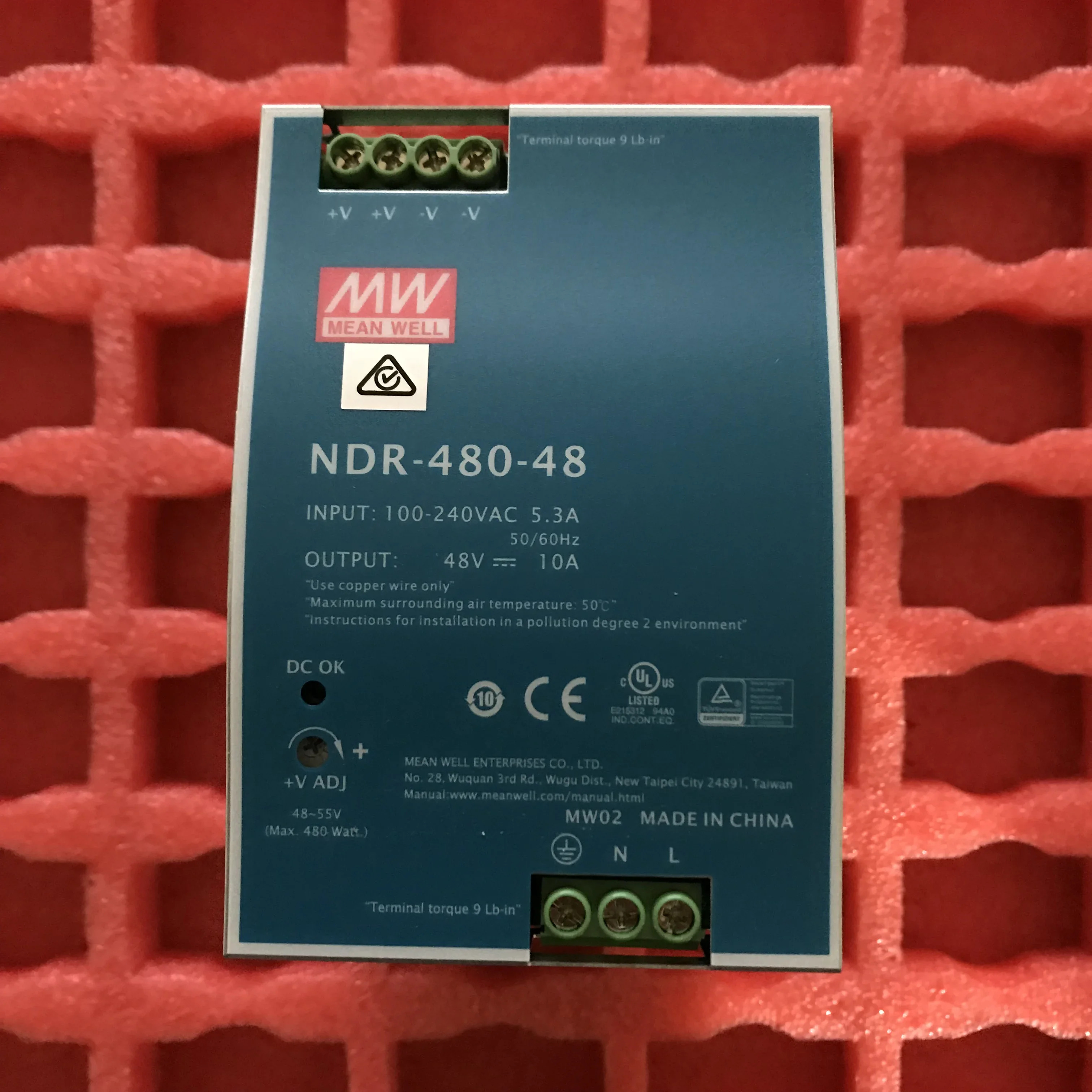 MEAN WELL NDR-480 NDR-480-24 NDR-480-48 480W 산업DIN 레일 단일 출력