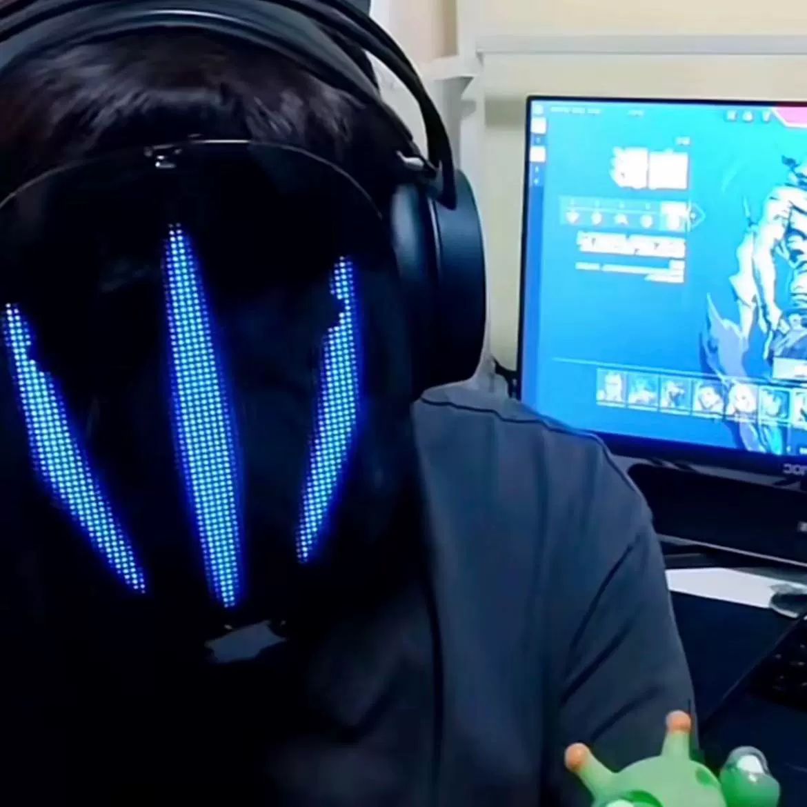 led 마스크 가면 제스처감지 할로윈 변신 코스프레 프로그래밍 앱 발광 성인용 제어 - 상세 이미지 5