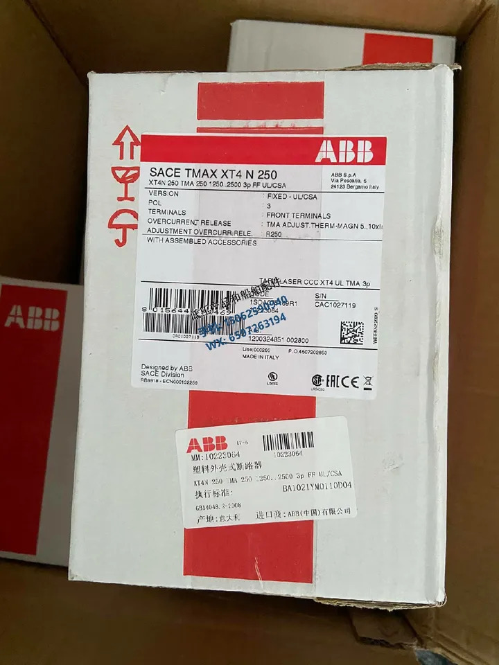 오리지널 ABB 몰드 케이스 회로차단기 XT4N250 TMA250-2500 FF 3P 고정 설치 신