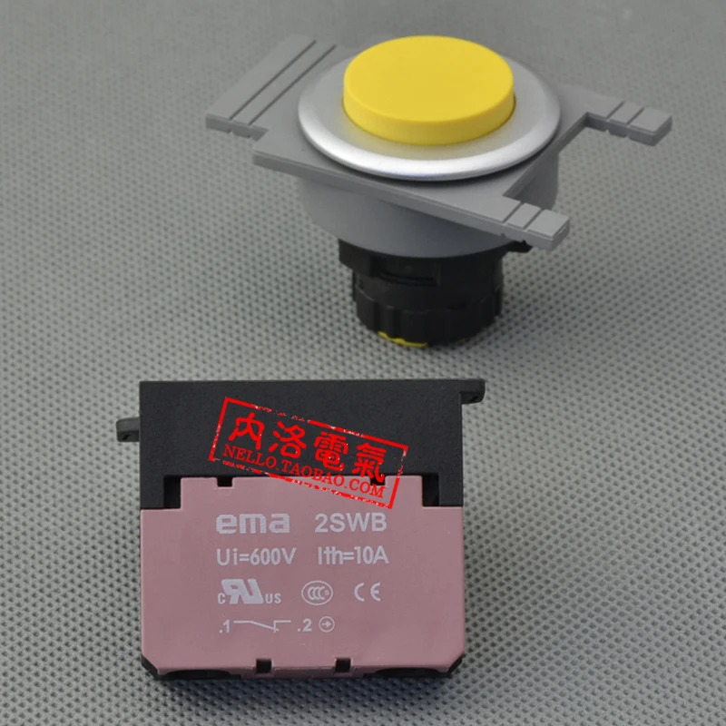 SAEMA 30mm 조명 푸시 버튼 스위치 자체 재설정 E3P2 x 레드 옐로우 블루 블랙 1NO/1NC 없음-10