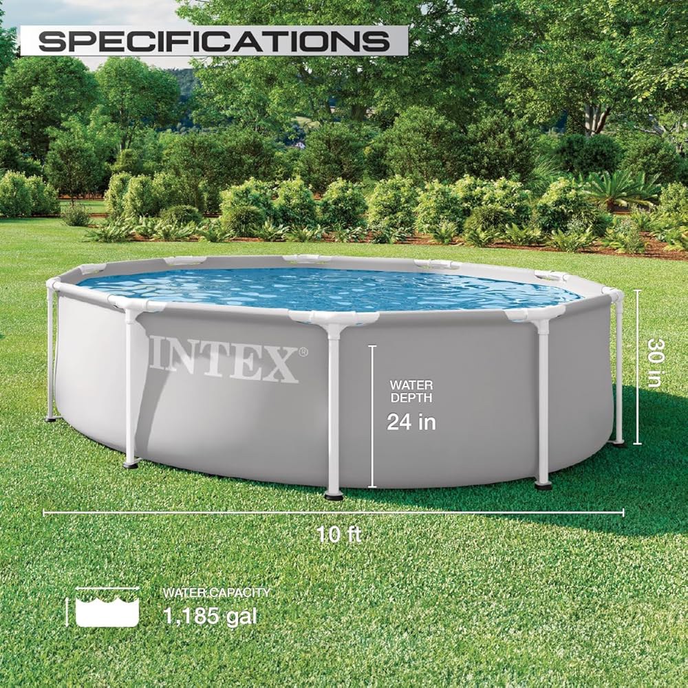 INTEX 26701EP 10피트 X 30인치 프리즘 프레임 프리미엄 지상 수영장 세트, 필터 펌프 포함 - 상세 이미지 3