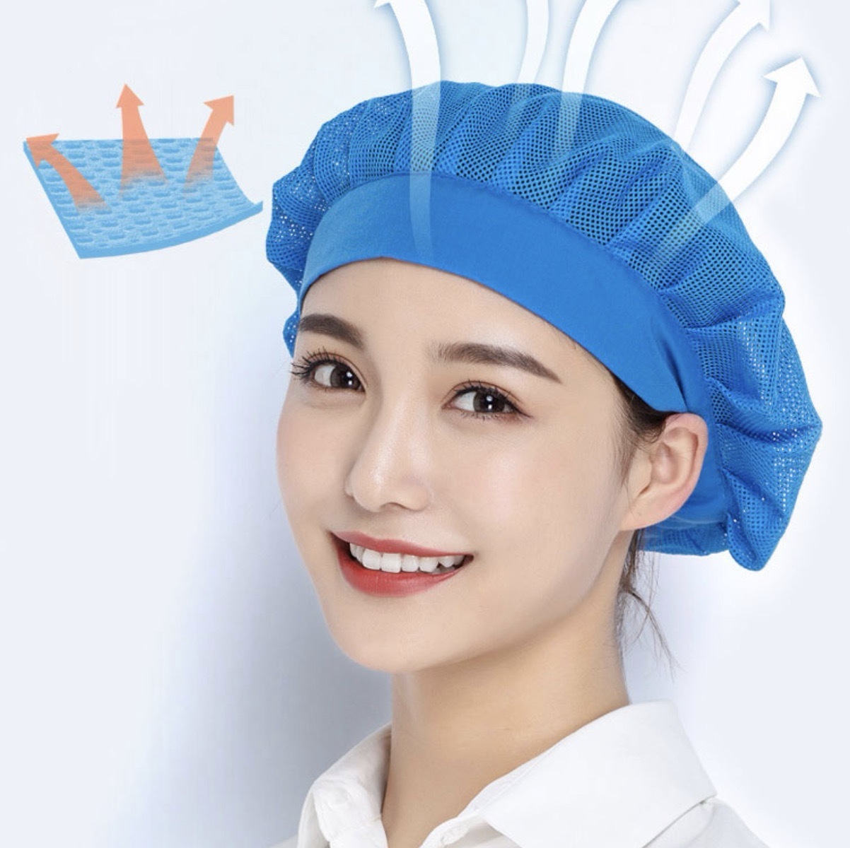 메쉬주방모자 망사조리모자 여름쿨링 주방위생모 - 상품 이미지