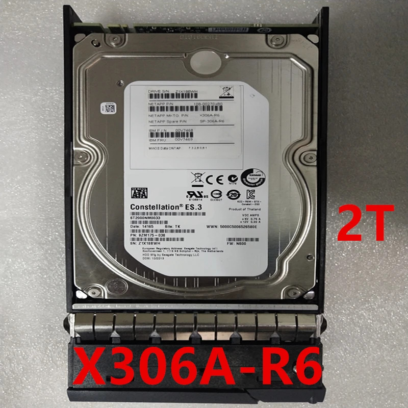 NetApp오리지널 HDD X306A-R6 SP-X306A-R6 서버 내장 NetApp 2TB 3.5 인치 SATA 6 Gb/s 128MB 7200RPM