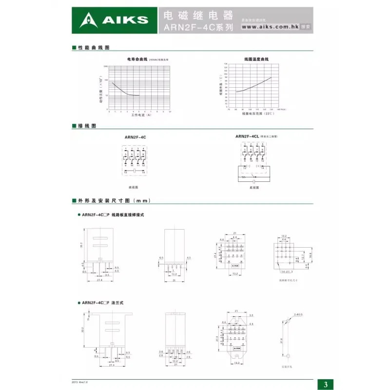 AIKS 릴레이 ARN2F-4CL AC36V5A 교체 HH54P RXM4AB2BD JZX-22F