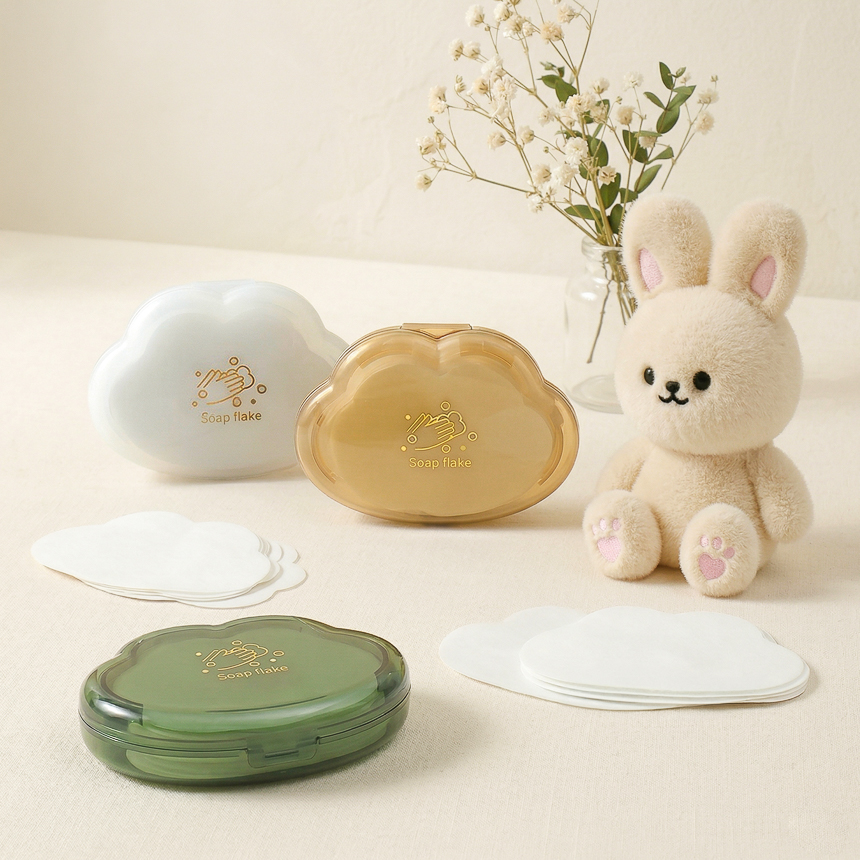 브레인버니 휴대용 종이비누 세트 여행용 손세정제 화이트+옐로+그린, 2.7g, 3개 - 상세 이미지 3