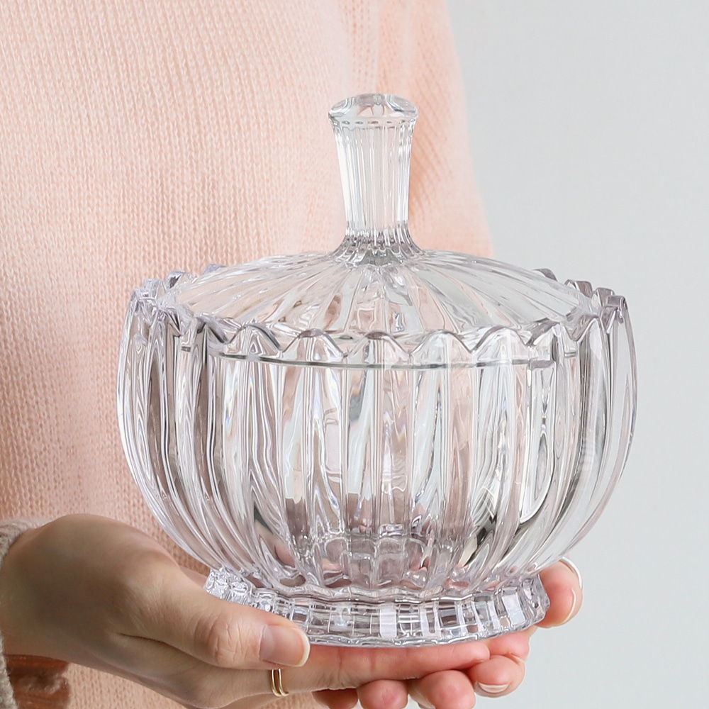 1L 유리 글라스자 인테리어 카페 간식 과자 커피캡슐 보관 캔디 초콜릿 데코 투명볼 - 상세 이미지 2