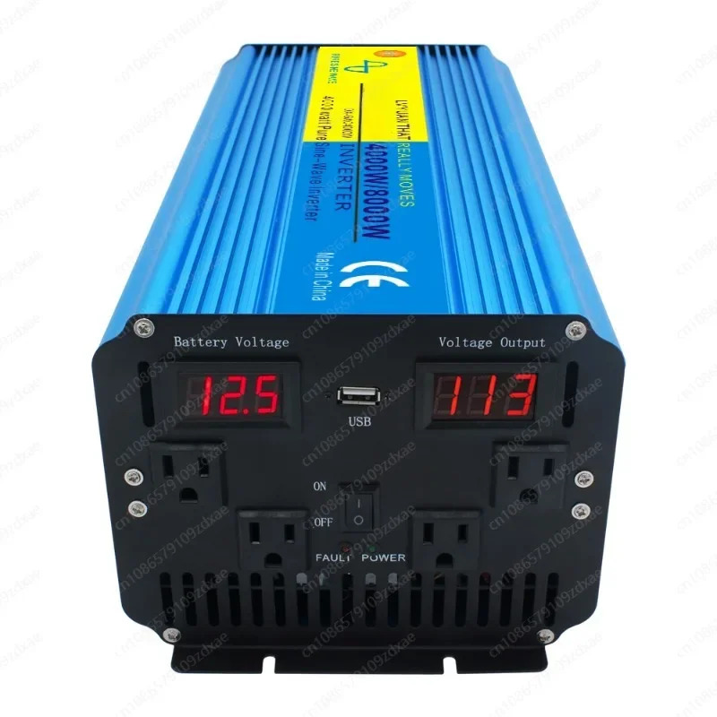 순수 사인파 전력 인버터 리모컨 태양광 자동차 컨버터 4000W 8000W DC 12V 24V 48V AC 110V 127V 220V