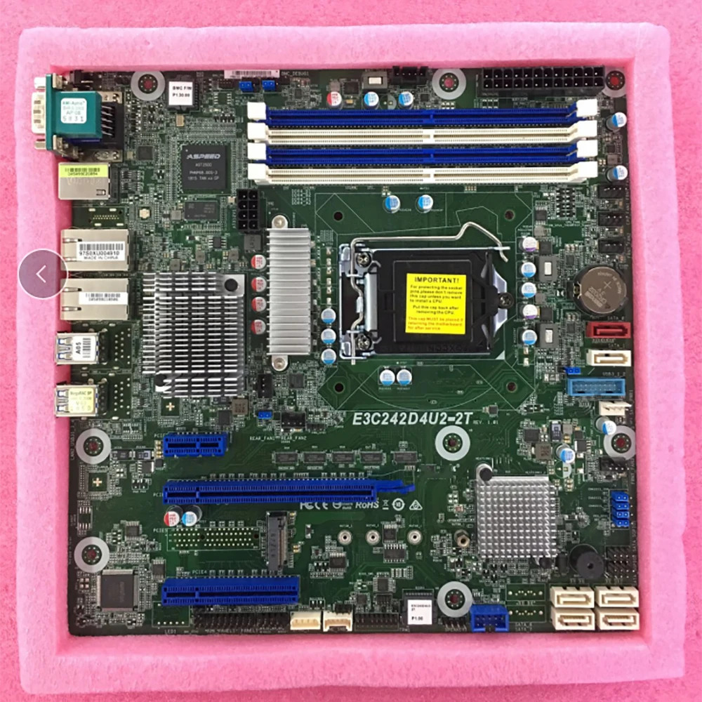 ASRock호환 서버 마더보드 C242 LGA1151 DDR4 지원 XeonE2100/E2200E3C242D4U2-2T