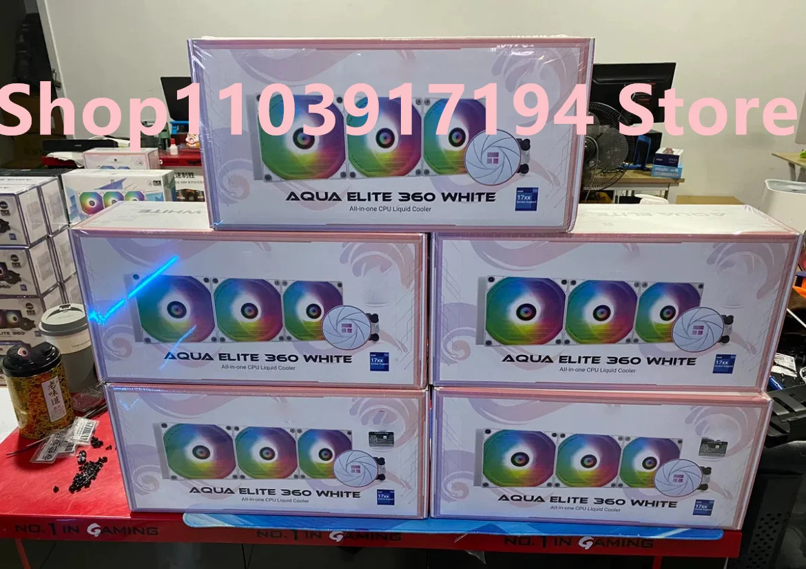 써멀라이트 아쿠아 엘리트 360 화이트 ARGB 데스크탑 CPU 수냉식 라디에이터 AE360 원피스