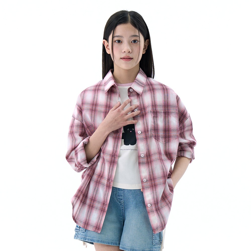 더데이걸 코디 체크 셔츠 TGBW26S01 - 상세 이미지 5
