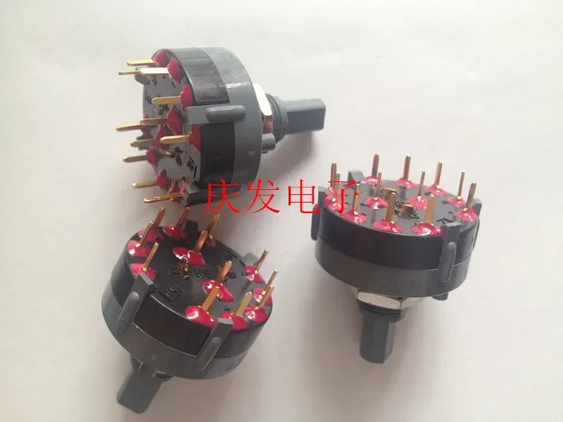 금도금 듀얼 폴 로터리 스위치 밴드 A20503RNCGE 5A125V 12핀 5 포지션