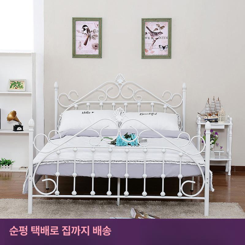 조립식 철제침대프레임 킹 틀 받침대 베드 퀸사이즈 슈퍼싱글 유럽식 평상형 심플침대 - 상세 이미지 2