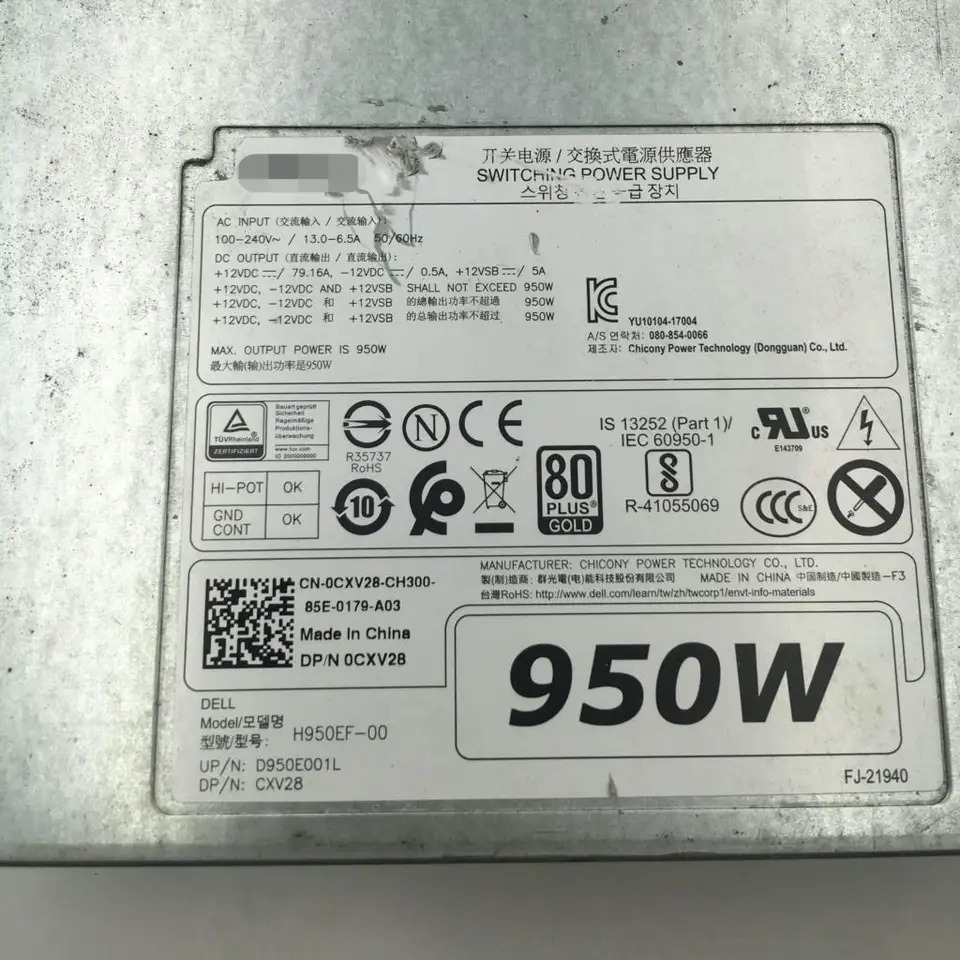 H950EF-00 타워 워크스테이션 전원공급장치 델 T5820 T7820 T7920 950W