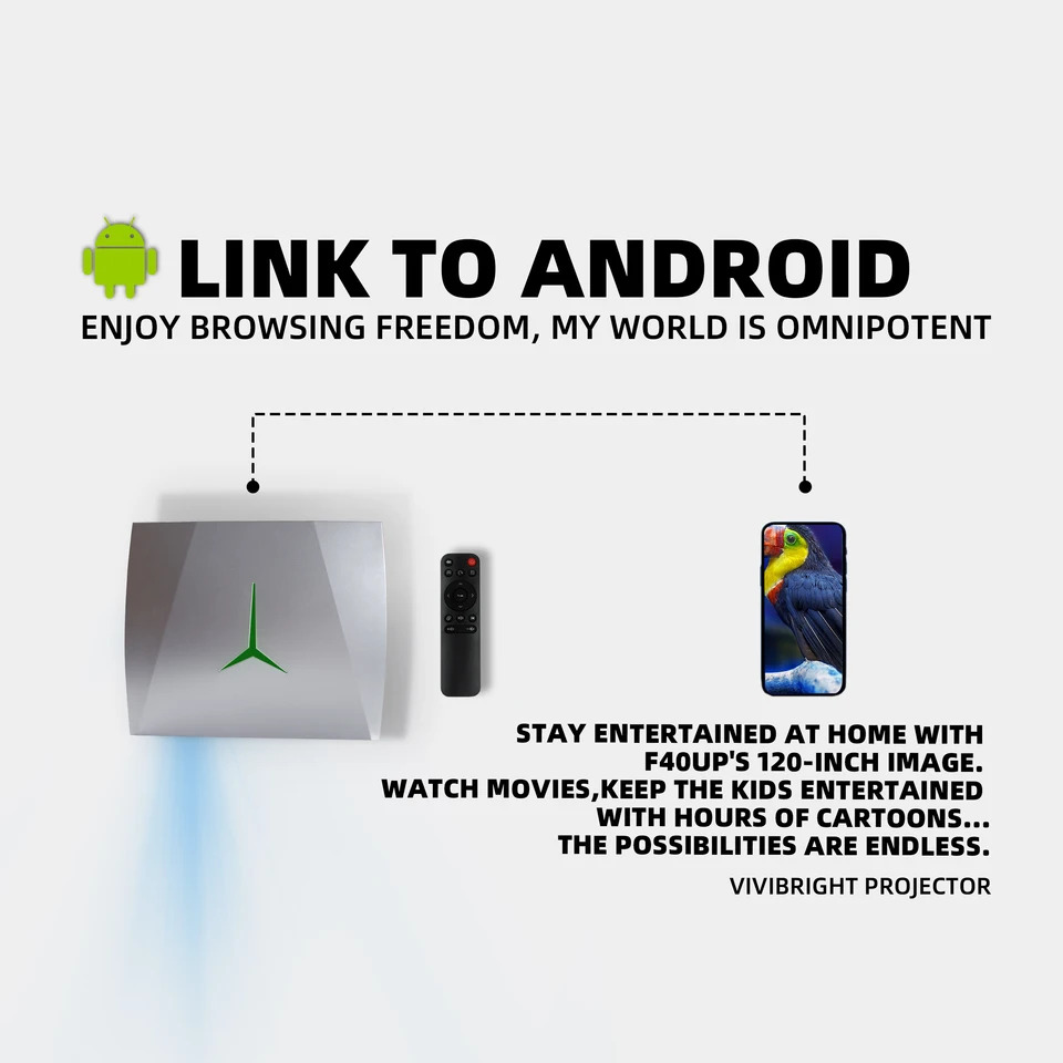 발사 영사기 F40UP 똑똑인조 인wifi led 1080p 이동 전화 proyector 무선 투상