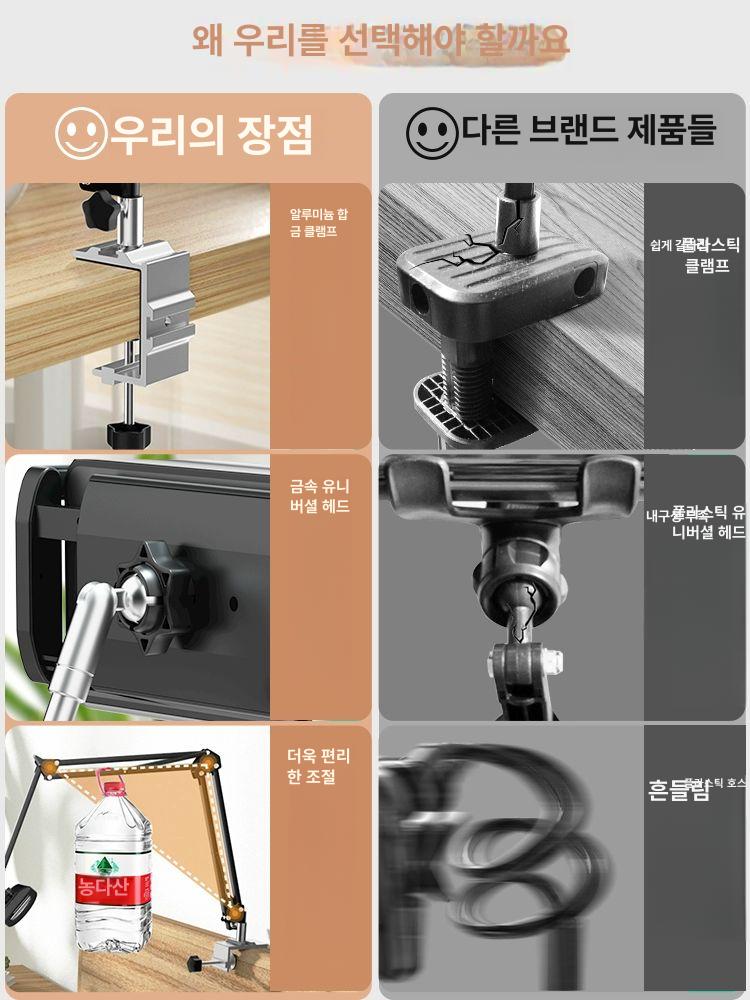 고정식 거치대 스탠드 벽면 집게 다용도 벽걸이 받침대 브라켓 태블릿암 고정형 - 상세 이미지 2