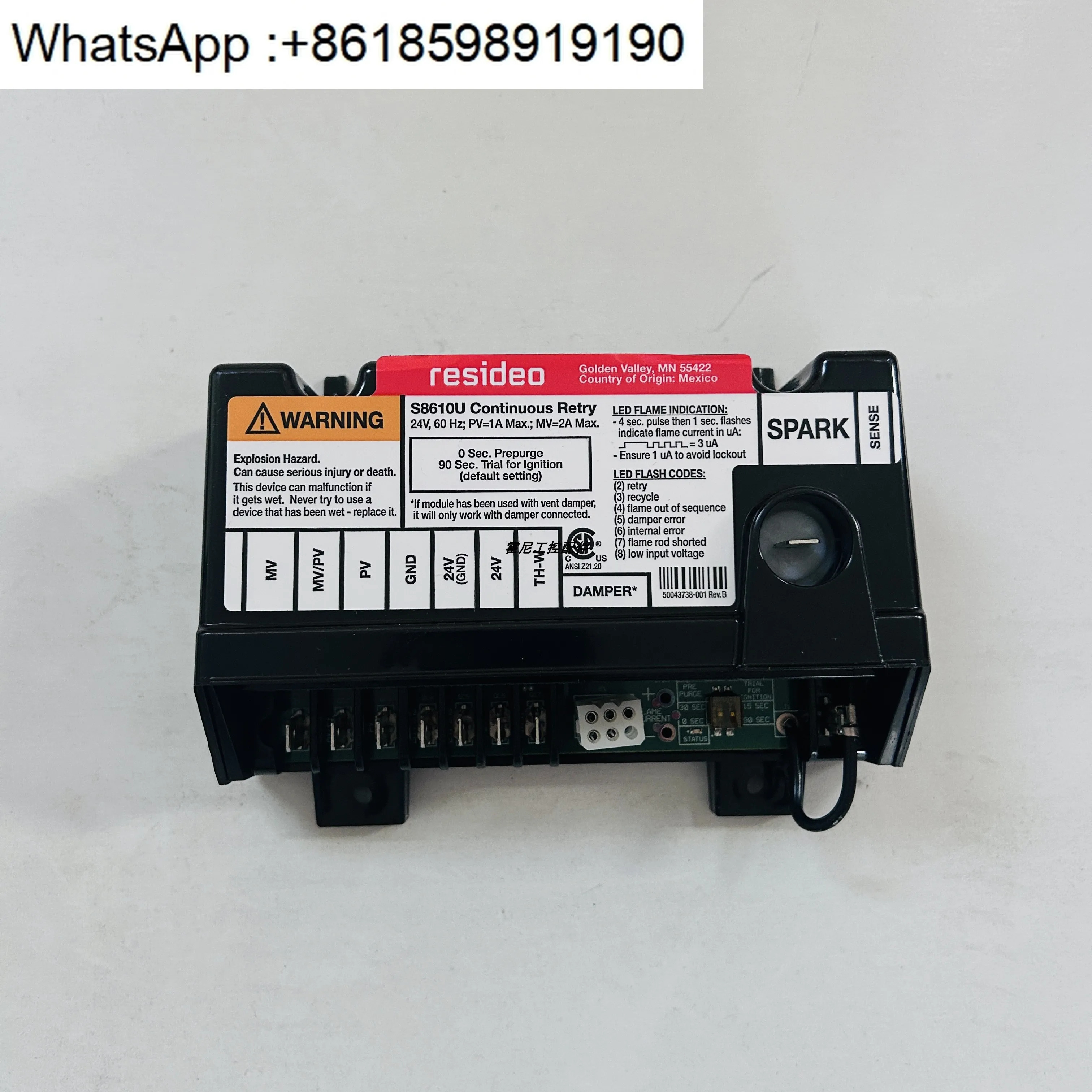 Vista 다시스템 간헐적 점화 컨트롤러 S8610U3009 소스