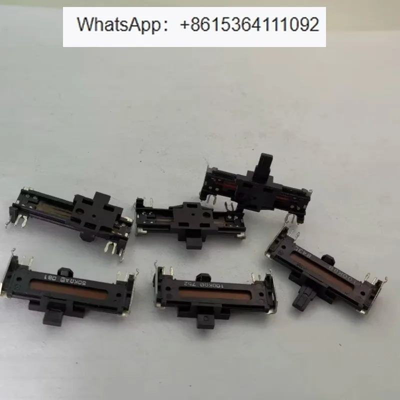 10pcs 36MM 직선 슬라이딩 페이더 듀얼 전위차계 B100K 중간점 A50K