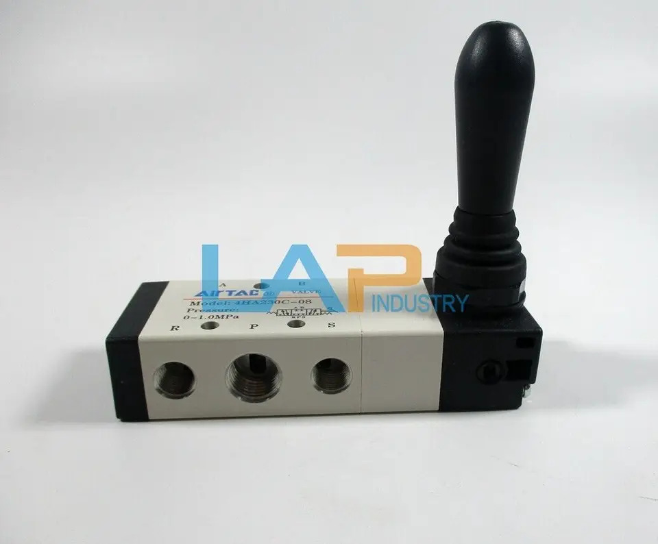 AirTAC 4HA230C-08 수동 밸브 3위치 5방향 레버 0 0.8MPa신
