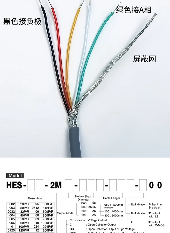 내부 암호화 인코더 OVW2-10-2MHT HES-06-2MD-1024-01-20-25-036MHC