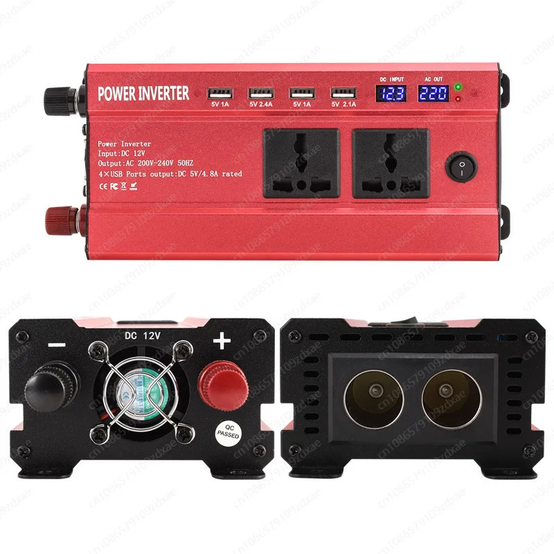 지능형 LCD 듀얼 디지털 디스플레이 4USB 인터페이스 자동차 가정 야외 정전 발전 인버터 전원공급장치 1200W