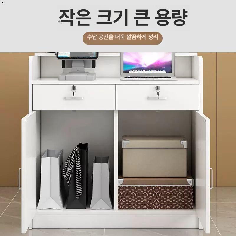 프론트데스크 소형계산대 업소용카운터 캐셔 인포 카운터테이블 카운터금고 - 상세 이미지 2