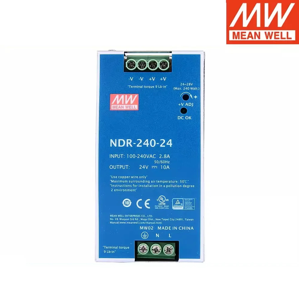 MEAN WELL NDR-240 NDR-240-24 NDR-240-48 240W 단일 출력 산업DIN 레일 시리즈