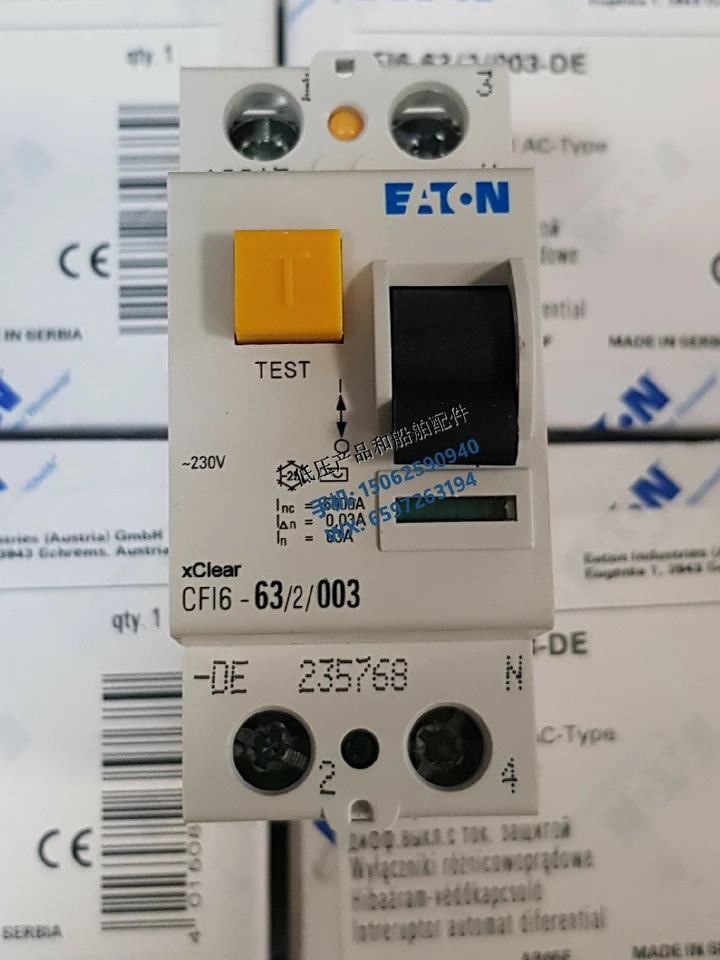 EATON MOELLER 누출 스위치 CFI6-63 2/003-DE 신