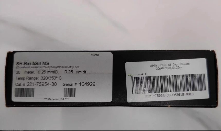 시마즈 221-75954-30 SH-L-5Sil MS 크빈티지토그래피 럼 30 m x 0.25mm 0.25 um신