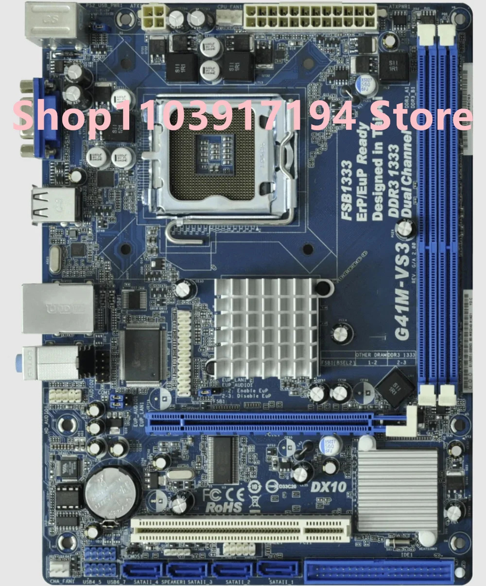 ASRock호환 G41M-VS3 R2.0 마더보드 LGA 775 G41 2xDDR3 1333OC 8GB 지지대 코어 2 쿼드 Q8200 E8400 cpu 마이크로