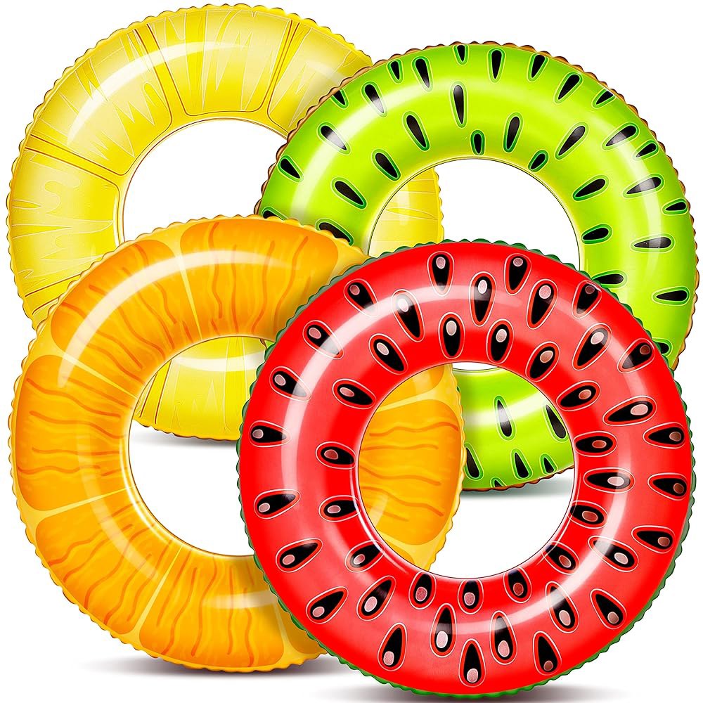 슬루시 4팩 풍선 수영장 플로트, 수영 튜브 링, 튜브, 플로티 장난감, 및 비치 파티 장난감 Donut - 상품 이미지