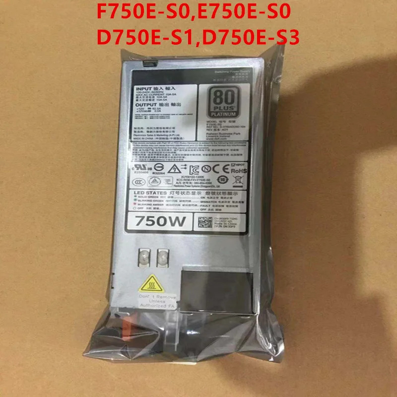 델 R620 520 720 820 420 750W 전원공급장치 E750E-S0 F750E-S0 D750E-S1 D750E-S3 DPS-750AB-2A 12A 29A 0N30P9